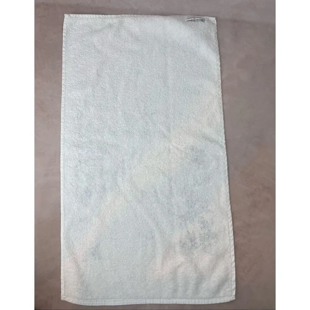 Vintage 1970s Cannon Floral Hand Towel Pastel Pink Blue 16x27”